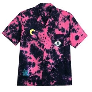 Disney parks Pink and Black Tie-Dye Men's Shirt